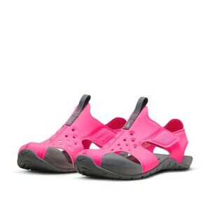 Nike Girl's Pink Gray Sunray Protect II Close Toe Casual Sports Sandal Size 2Y